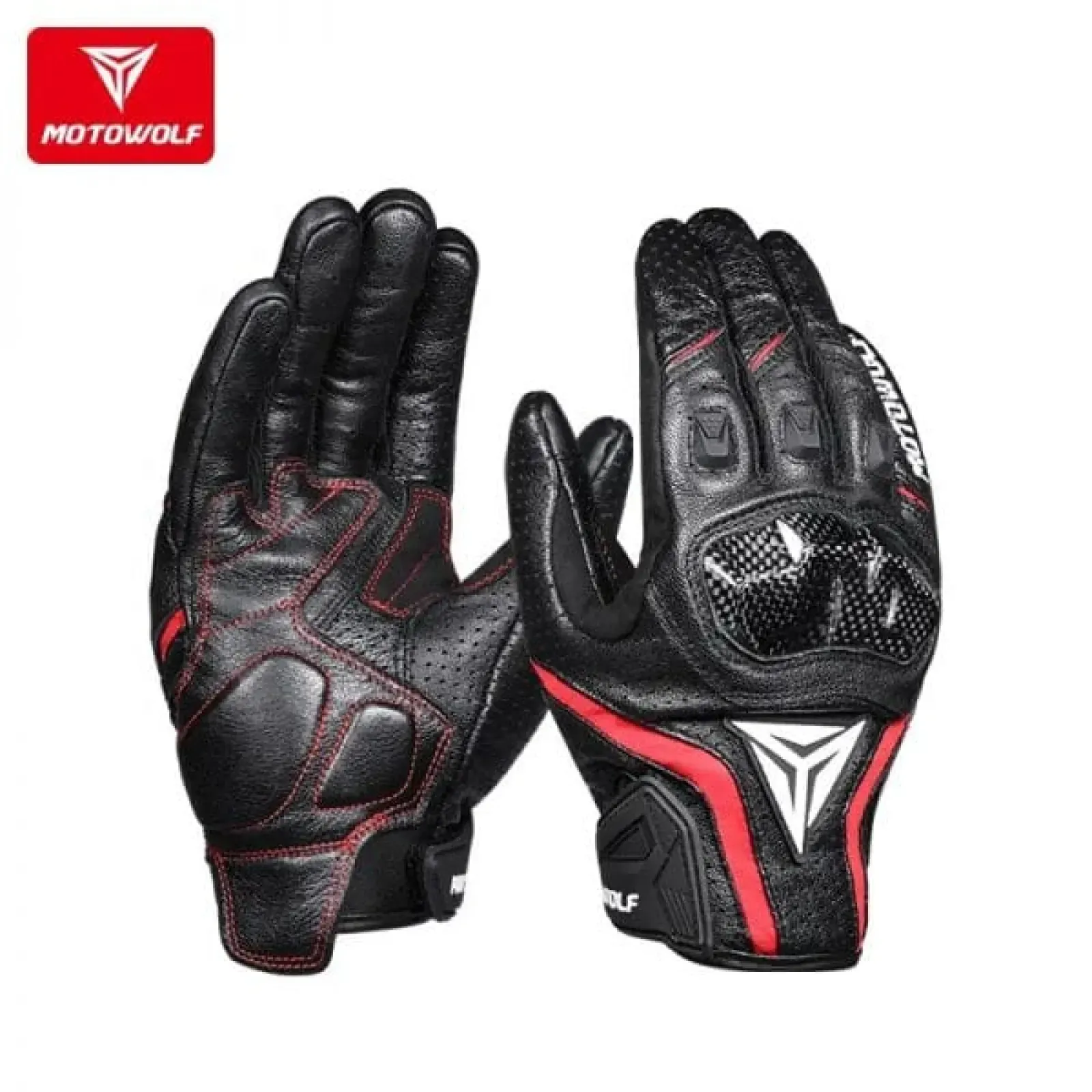 Perforated Leather Motorcycle Gloves MDL0305